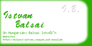 istvan balsai business card